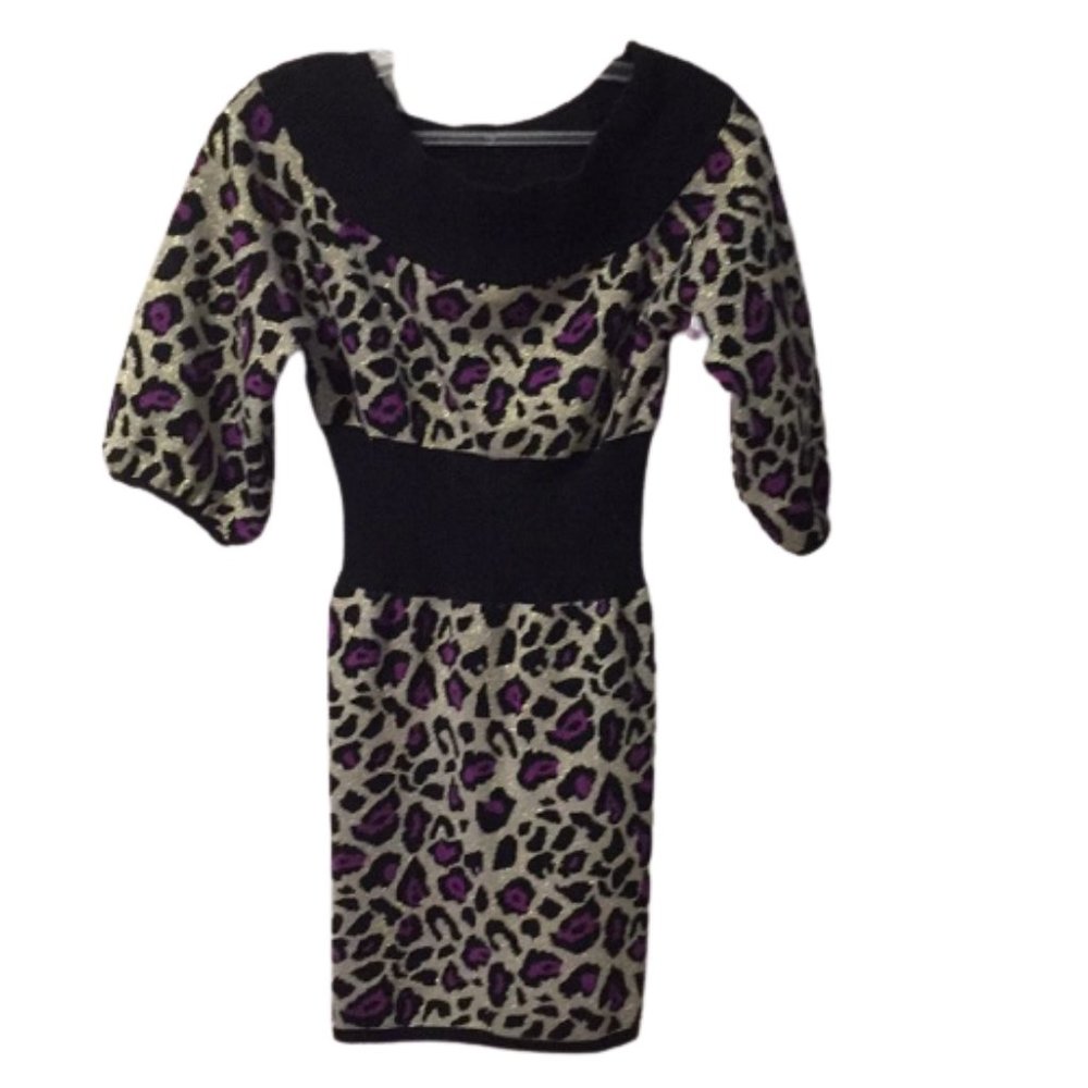 Marciano Girls Purple Cheetah Print Dress